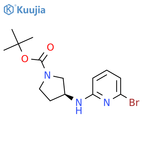 (S)-3-(6-Bromo-pyridin-2-ylamino)-pyrrolidine-1-carboxylic acid tert-butyl ester structure