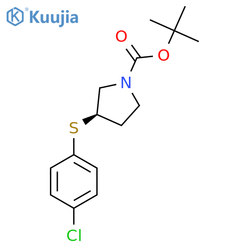 tert-butyl (3R)-3-(4-chlorophenyl)sulfanylpyrrolidine-1-carboxylate structure