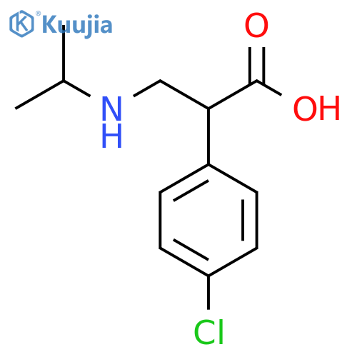 2-(4-chlorophenyl)-3-(propan-2-yl)aminopropanoic acid structure
