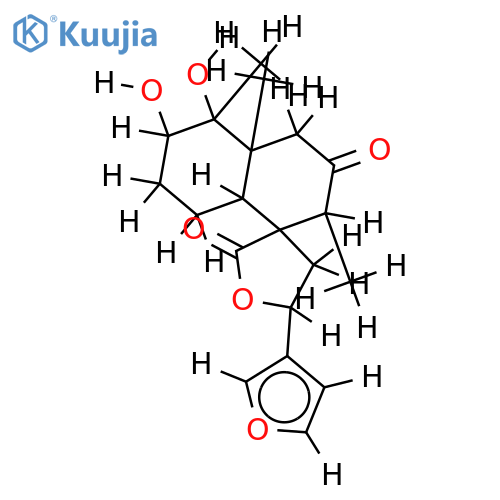 (3beta,4alpha)-15,16-Epoxy-3,4-dihydroxy-7-oxo-13(16),14-elerodadien-20,12-olide structure