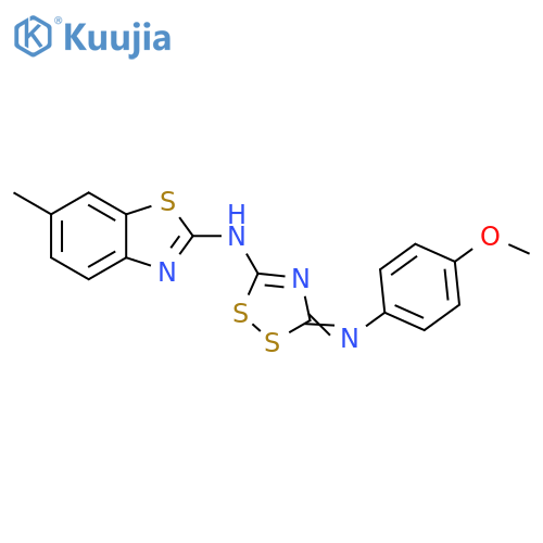 2-Benzothiazolamine,N-[5-[(4-methoxyphenyl)amino]-3H-1,2,4-dithiazol-3-ylidene]-6-methyl- structure