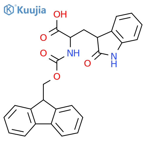 (2S)-2-({(9H-fluoren-9-yl)methoxycarbonyl}amino)-3-(2-oxo-2,3-dihydro-1H-indol-3-yl)propanoic acid structure