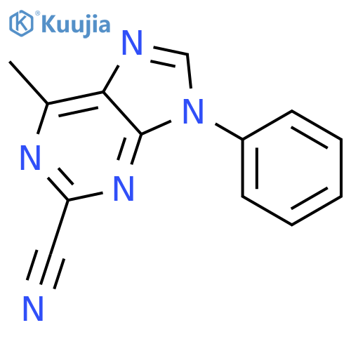 9H-PURINE-2-CARBONITRILE, 6-METHYL-9-PHENYL- structure
