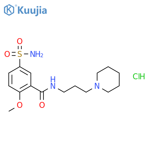 Benzamide,5-(aminosulfonyl)-2-methoxy-N-[3-(1-piperidinyl)propyl]-, hydrochloride (1:1) structure