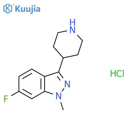 1H-Indazole, 6-fluoro-1-methyl-3-(4-piperidinyl)-, hydrochloride structure