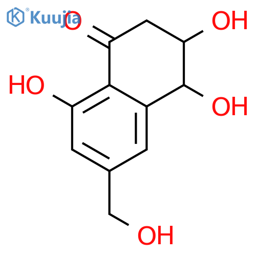3,4,8-trihydroxy-6-(hydroxymethyl)-3,4-dihydronaphthalen-1(2H)-one structure