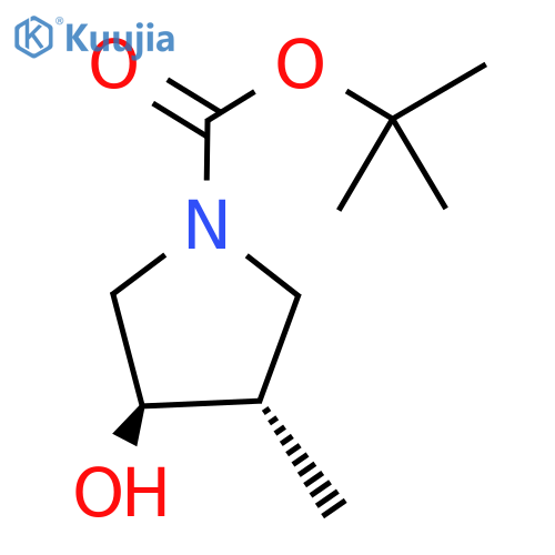 tert-butyl (3R,4S)-3-hydroxy-4-methylpyrrolidine-1-carboxylate structure