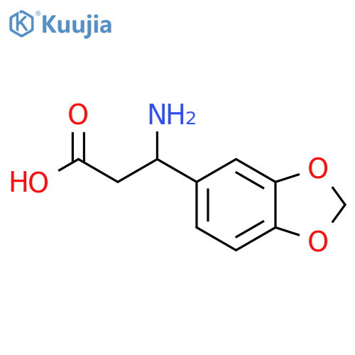 3-amino-3-(2H-1,3-benzodioxol-5-yl)propanoic acid structure