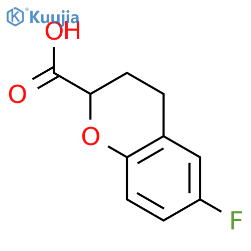 6-FLUORO-3,4-DIHYDRO-2H-1-BENZOPYRAN-2-CARBOXYLIC ACID structure