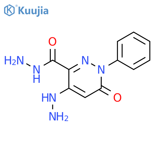 3-Pyridazinecarboxylicacid, 4-hydrazinyl-1,6-dihydro-6-oxo-1-phenyl-, hydrazide structure