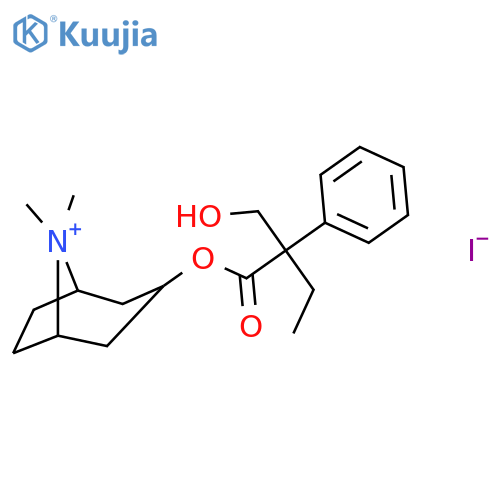 3-{2-(Hydroxymethyl)-2-phenylbutanoyloxy}-8,8-dimethyl-8-azoniabicyclo3.2.1octaneiodide structure