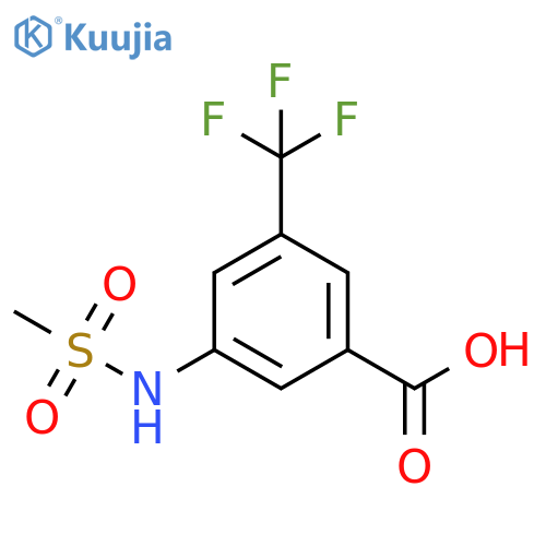 3-methanesulfonamido-5-(trifluoromethyl)benzoic acid structure