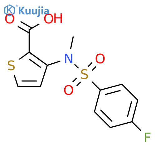 3-(N-Methyl4-fluorobenzenesulfonamido)-thiophene-2-carboxylic acid structure