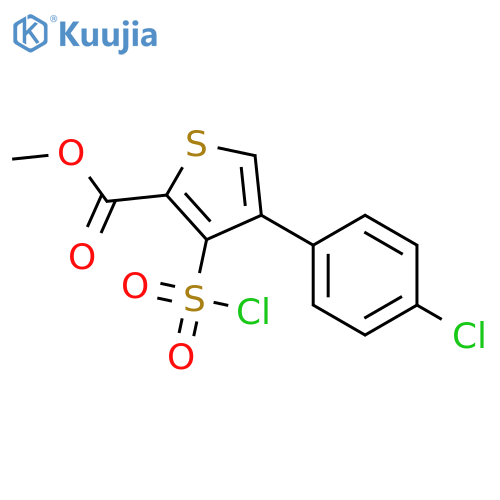 methyl 4-(4-chlorophenyl)-3-(chlorosulfonyl)thiophene-2-carboxylate structure
