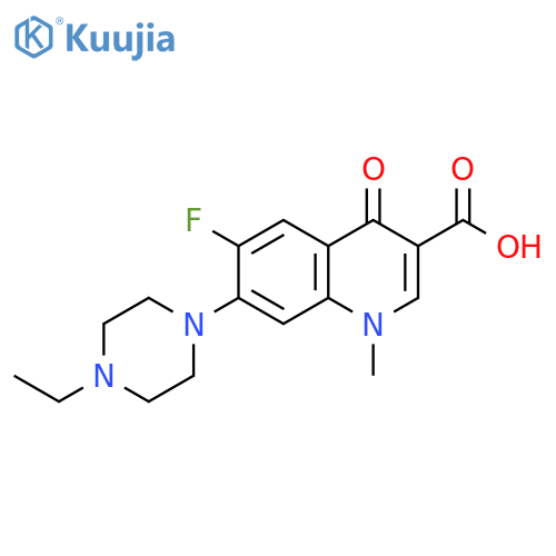 7-(4-ethylpiperazin-1-yl)-6-fluoro-1-methyl-4-oxo-1,4-dihydroquinoline-3-carboxylic acid structure