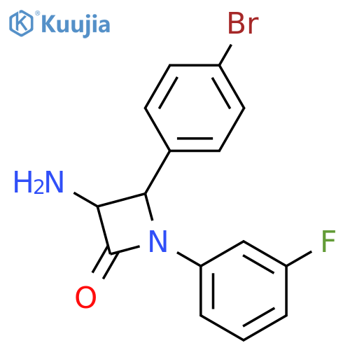3-Amino-4-(4-bromo-phenyl)-1-(3-fluoro-phenyl)-azetidin-2-one structure