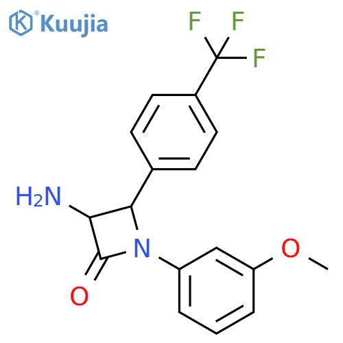 3-Amino-1-(3-methoxy-phenyl)-4-(4-trifluoromethyl-phenyl)-azetidin-2-one structure