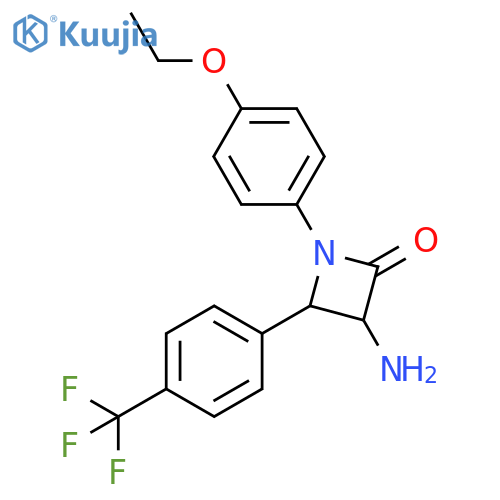 3-Amino-1-(4-ethoxy-phenyl)-4-(4-trifluoromethyl-phenyl)-azetidin-2-one structure