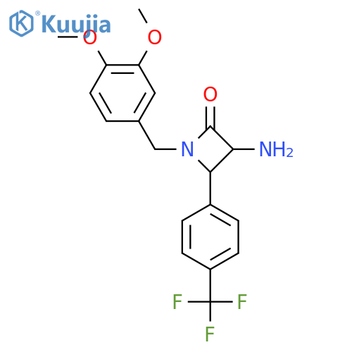 3-Amino-1-(3,4-dimethoxybenzyl)-4-(4-(trifluoromethyl)phenyl)azetidin-2-one structure
