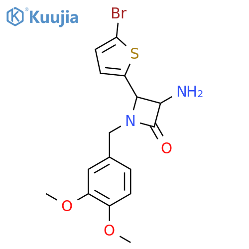 3-Amino-4-(5-bromothiophen-2-yl)-1-(3,4-dimethoxybenzyl)azetidin-2-one structure