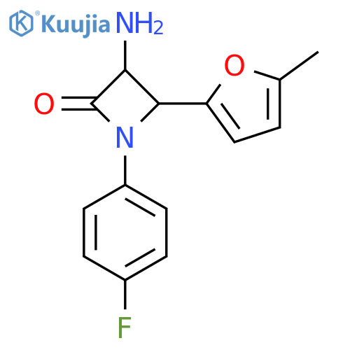 3-Amino-1-(4-fluoro-phenyl)-4-(5-methyl-furan-2-yl)-azetidin-2-one structure