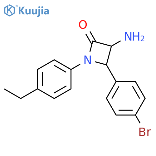 3-Amino-4-(4-bromo-phenyl)-1-(4-ethyl-phenyl)-azetidin-2-one structure