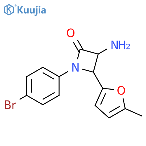 3-Amino-1-(4-bromo-phenyl)-4-(5-methyl-furan-2-yl)-azetidin-2-one structure