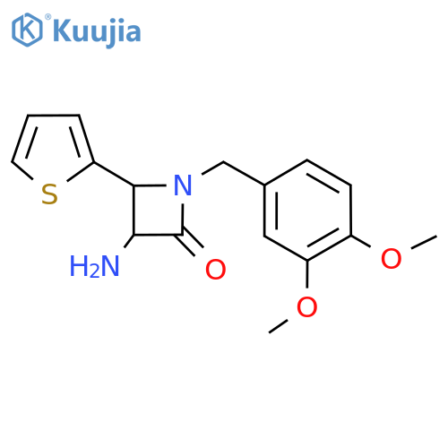 3-Amino-1-(3,4-dimethoxybenzyl)-4-(thiophen-2-yl)azetidin-2-one structure