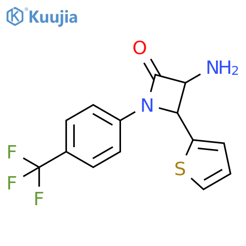 3-Amino-4-thiophen-2-yl-1-(4-trifluoromethyl-phenyl)-azetidin-2-one structure