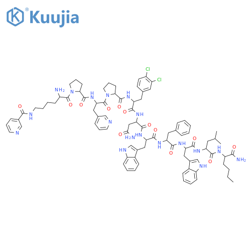 L-Norleucinamide,N6-(3-pyridinylcarbonyl)-D-lysyl-L-prolyl-3-(3-pyridinyl)-L-alanyl-L-prolyl-3,4-dichloro-D-phenylalanyl-L-asparaginyl-D-tryptophyl-L-phenylalanyl-D-tryptophyl-L-leucyl- structure