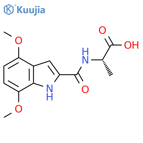 N-(4,7-Dimethoxy-1H-indol-2-yl)carbonyl-L-alanine structure
