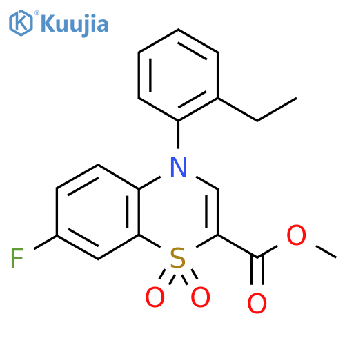methyl 4-(2-ethylphenyl)-7-fluoro-1,1-dioxo-4H-1lambda6,4-benzothiazine-2-carboxylate structure