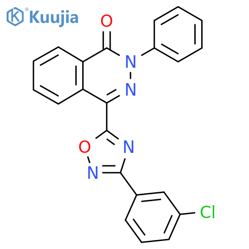 4-[3-(3-chlorophenyl)-1,2,4-oxadiazol-5-yl]-2-phenyl-1,2-dihydrophthalazin-1-one structure