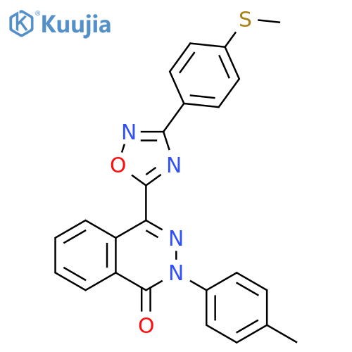 2-(4-methylphenyl)-4-{3-[4-(methylsulfanyl)phenyl]-1,2,4-oxadiazol-5-yl}-1,2-dihydrophthalazin-1-one structure