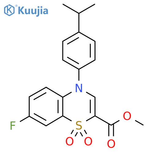 methyl 7-fluoro-1,1-dioxo-4-[4-(propan-2-yl)phenyl]-4H-1lambda6,4-benzothiazine-2-carboxylate structure