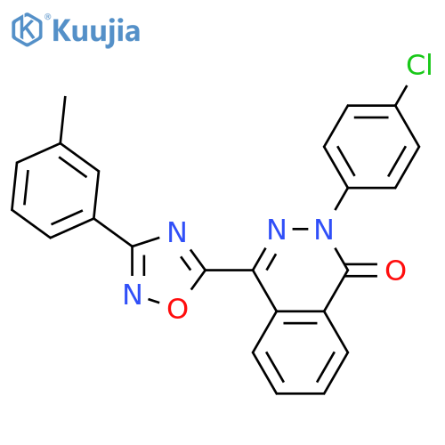 2-(4-chlorophenyl)-4-[3-(3-methylphenyl)-1,2,4-oxadiazol-5-yl]-1,2-dihydrophthalazin-1-one structure