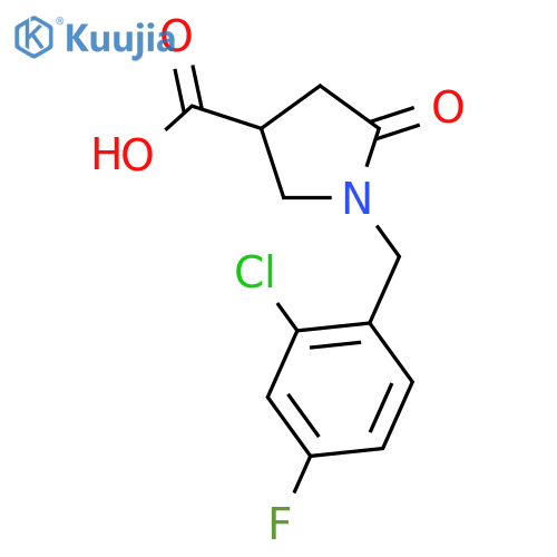 1-(2-Chloro-4-fluorobenzyl)-5-oxopyrrolidine-3-carboxylic acid structure
