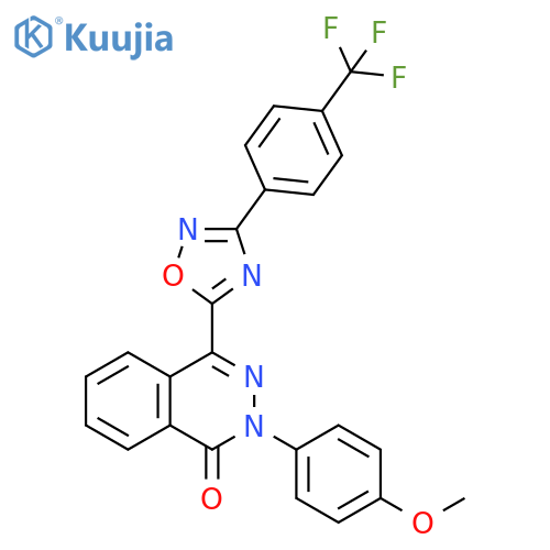 2-(4-methoxyphenyl)-4-{3-[4-(trifluoromethyl)phenyl]-1,2,4-oxadiazol-5-yl}-1,2-dihydrophthalazin-1-one structure