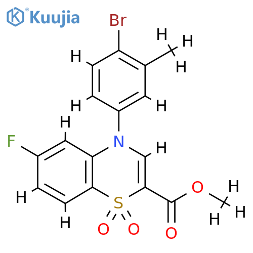 methyl 4-(4-bromo-3-methylphenyl)-6-fluoro-1,1-dioxo-4H-1lambda6,4-benzothiazine-2-carboxylate structure