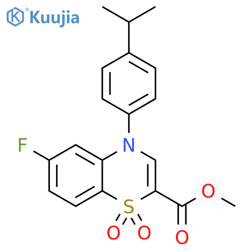 methyl 6-fluoro-1,1-dioxo-4-[4-(propan-2-yl)phenyl]-4H-1lambda6,4-benzothiazine-2-carboxylate structure