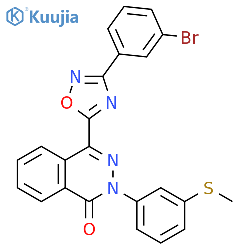 4-[3-(3-bromophenyl)-1,2,4-oxadiazol-5-yl]-2-[3-(methylsulfanyl)phenyl]-1,2-dihydrophthalazin-1-one structure