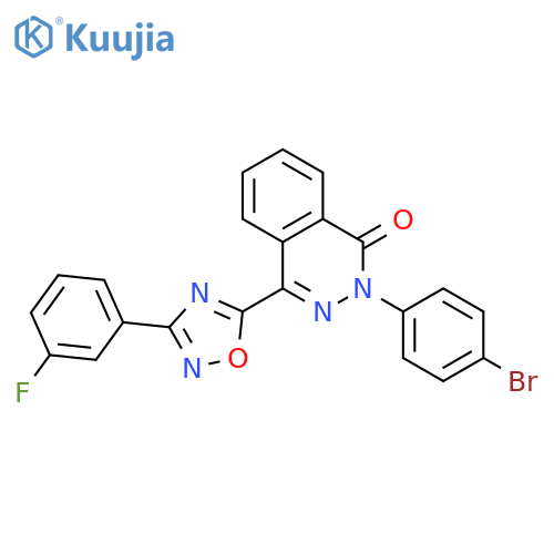 2-(4-bromophenyl)-4-[3-(3-fluorophenyl)-1,2,4-oxadiazol-5-yl]-1,2-dihydrophthalazin-1-one structure