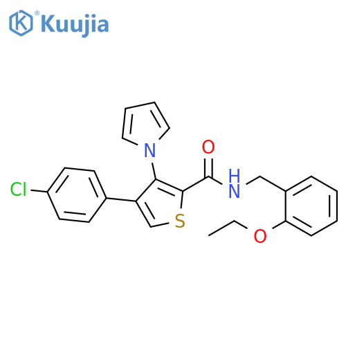4-(4-chlorophenyl)-N-[(2-ethoxyphenyl)methyl]-3-(1H-pyrrol-1-yl)thiophene-2-carboxamide structure