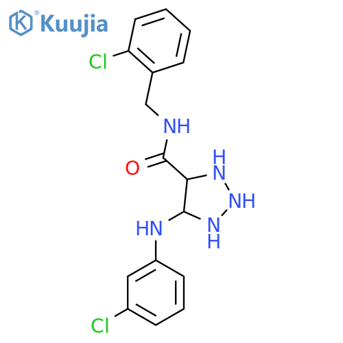 5-[(3-chlorophenyl)amino]-N-[(2-chlorophenyl)methyl]-1H-1,2,3-triazole-4-carboxamide structure