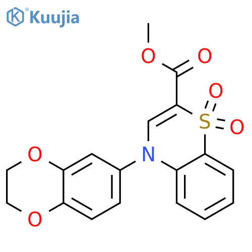 methyl 4-(2,3-dihydro-1,4-benzodioxin-6-yl)-1,1-dioxo-4H-1lambda6,4-benzothiazine-2-carboxylate structure