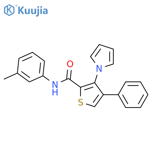 N-(3-methylphenyl)-4-phenyl-3-(1H-pyrrol-1-yl)thiophene-2-carboxamide structure