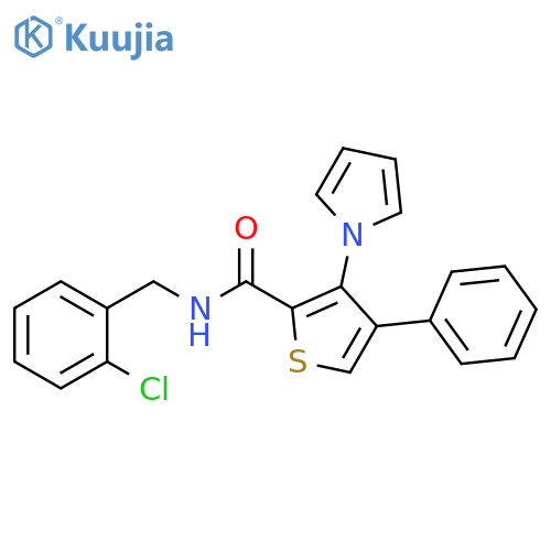 N-[(2-chlorophenyl)methyl]-4-phenyl-3-(1H-pyrrol-1-yl)thiophene-2-carboxamide structure
