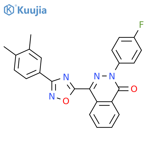 4-[3-(3,4-dimethylphenyl)-1,2,4-oxadiazol-5-yl]-2-(4-fluorophenyl)-1,2-dihydrophthalazin-1-one structure