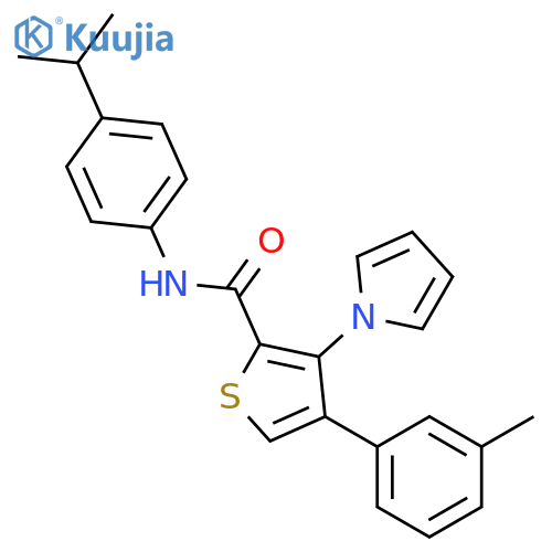 4-(3-methylphenyl)-N-[4-(propan-2-yl)phenyl]-3-(1H-pyrrol-1-yl)thiophene-2-carboxamide structure