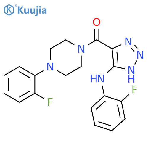 N-(2-fluorophenyl)-4-[4-(2-fluorophenyl)piperazine-1-carbonyl]-1H-1,2,3-triazol-5-amine structure